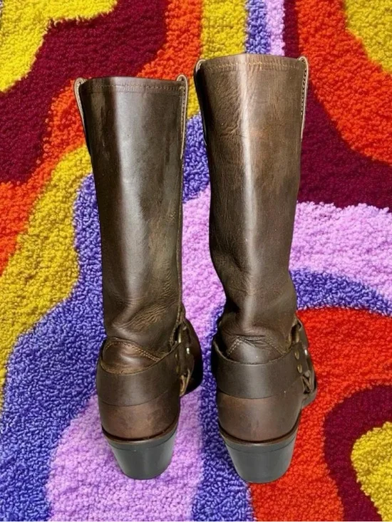 FRYE Women’s Brown Leather Harness Boots - Picture 5 of 7